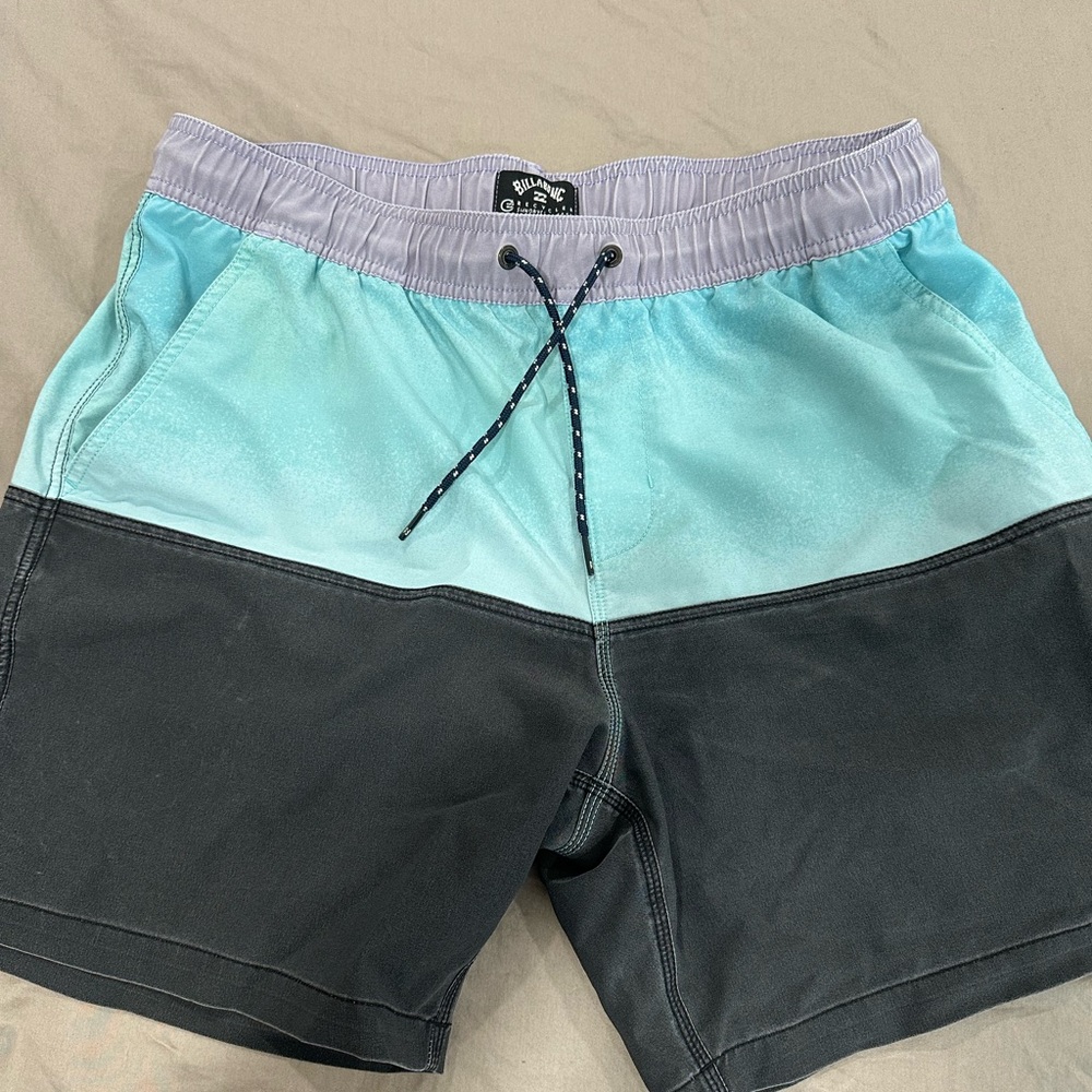Billabong Teal and Dark Gray Swim Shorts